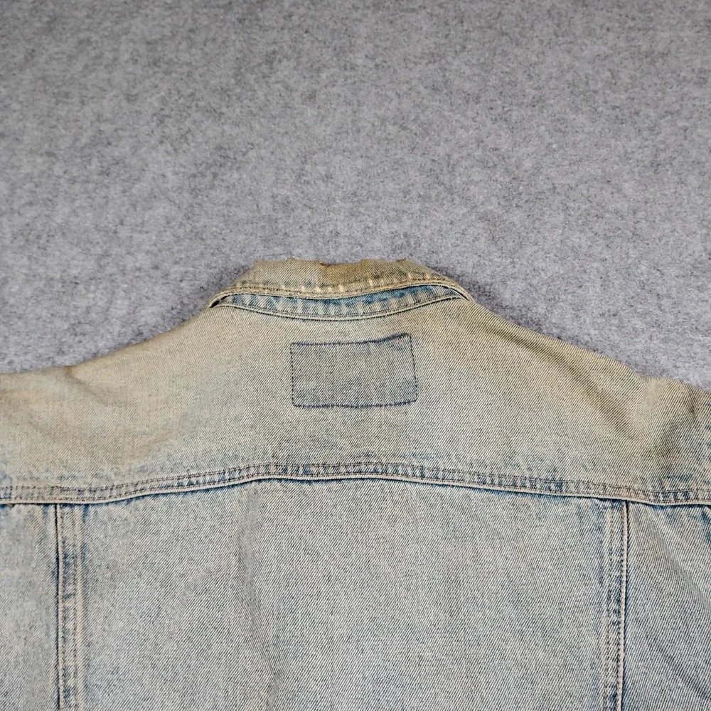 Vintage Katana Jeans Denim Trucker Jacket Light Wash Blue Mens Size Medium‎ M